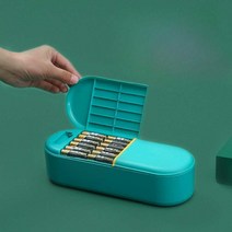 건전지보관함 코드 케이스 수납 파우치 플라스틱 가방, 핑크색 3겹