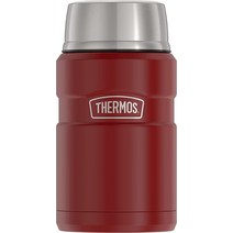 Thermos 스테인리스 킹 진공 보냉 도시락 미드나이트 블루 710ml 포함 158383, 러스틱 레드
