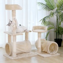 튼튼한 고양이 딩동펫 캣타워 1컬러, 100, 60cm베이지