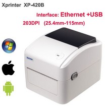 라벨프린터 도트프린터 라벨기 라벨스티커 Xprinter 4 인치 배송 라벨/익스프레스/열 바코드 라벨 프린터 D, 03 Ethernet and USB_02 미국 플러그