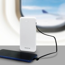 무브탑 일체형 보조배터리 10000mAh 군대 군인 대용량 1만 우체국 육군 고속 밧데리 핸드폰 휴대폰 케이블일체형 C타입 아이폰 5핀 올인원 군용, 02_화이트 [WHITE]