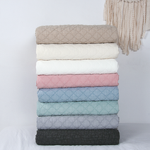 천솜이 60수 아사 다이아 누빔 피그먼트 순면 워싱 이불 겸 침대패드 고정밴드(SS Q K LK 사이즈), 블루