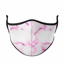 Top Trenz Kids Face Wrap Cloth Reusable Fashion Mask Medium (Ages 8+ to Adult) (Brown Zebra), Pink Marble