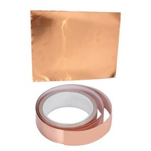 30mm X10M 구리 포일 테이프 접착제 EMI 차폐 멀티 목적 22.5X30cm 셀프 접착 기타 구리 차폐 호일 테이프 1 시트 / 팩 기타 민달팽이 달팽이 장벽 도구, 하나, 로즈 골드 및 구리