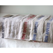 샤르베 에디션즈 Bon appetit 본아페티 키친크로스 프렌치 린넨, [스몰]화이트린넨/블루