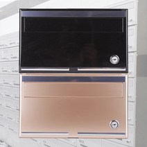 고급 다세대 우편함 아파트 빌라 벽걸이 우체통 / BS200, 블랙-손잡이형, 160mm, 좌측