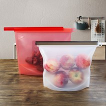 실리콘 지퍼백 스탠딩 푸드백 육수 저장팩 사이즈 4종, 레드, 3000ml, 1개