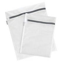 IDesign InterDesign Laundry Delicates 클리닝 브라 속옷 미디엄 화이트 메시 워시 백, Set of 2