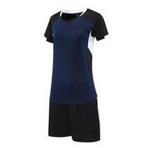 배구유니폼 전사 족구 풋살 축구 유니폼 선수 반티 women volleyball set short sleeves volleyball shirt pocket shorts suit, 로얄 블루, m 높이 150-155cm
