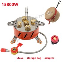 고화력 강염 버너 백패킹 가스버너 5헤드 캠핑 스토브 휴대용 관광 버너 강력한 화재 가스 야외 배낭 피크, 02 5 Burner Stove Set