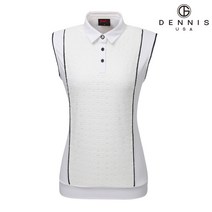 데니스골프 DENNIS 여성)아일렛 삥줄 슬리브리스 티셔츠_NAIMLTN072