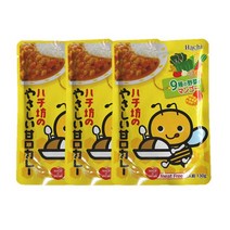 [하치] 하찌 망고 야채카레 어린이카레 즉석 간편 레토르트 커리 단맛, 3개, 130g