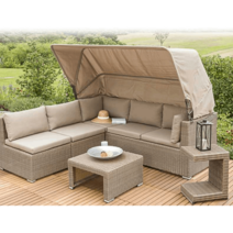 라탄 소파 등나무 풀빌라 테이블세트 루프탑 별장, 3인+미디안+페달의 업그레이드 버전캐노피