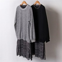 [강물처럼] 빅사이즈사랑해요 B965L102 쉬폰이중플레어원피스 MN (6633786)