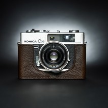 소가죽 코니카 Konica C35 AF AF2 카메라 가방 C35 가죽 슬리브 필름, C35 베이스 [코코아 브라운]