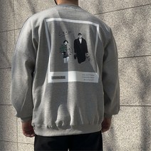 커플 사각 레옹 봄 맨투맨 오버핏 가오리핏 빅사이즈 시밀러룩 블랙 그레이 카키 핑크