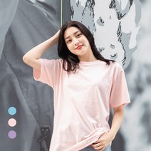 파스텔라인 라이트 핑크 퍼플 블루 무지티 커플티 남자반팔티 여자반팔티 무지티셔츠 반팔 티셔츠