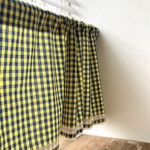 주방 쪽창문 가리기 체크무늬 바란스 커튼 자취방 드레스룸 작은 집들이선물 도어