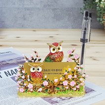BnH 목련 부엉이 디자인 명함꽂이 메모꽃이 861B, 단품