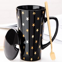 북유럽 골드 무늬 마크 대형 롱 머그컵 6종 500ml 머그잔, A