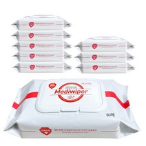 메디와이퍼 손소독티슈 살균 소독 물티슈 캡형, 80매, 8팩