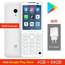 핸드폰 싸게 사는 법 qin f21 pro 글로벌 버전 google 스마트 터치 스크린 전화 wifi 5g 2 8 인치 3gb 32gb4gb 64gb 블루투스 5 0 전화, 이어폰 어댑터 추가, 64GB 화이트 구글
