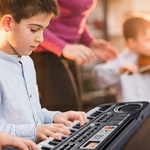 전자 오르간 올겐 키보드 마스터 런치 패드 건반 61 키 전자 오르간 usb 디지털 키보드 피아노 악기 어린이 장난감 마이크 전기 피아노 어린이를위한, 블랙 61 키