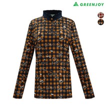 그린조이 여성 셔링 프린트 반지퍼 티셔츠