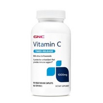 GNC 비타민 C 타임드 릴리스 1000mg 베지테리안 캐플렛, 90개입, 6개