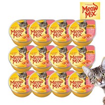 미유믹스 리얼 3종 고양이 반려묘 주식캔 고양이간식 78g -연어와게살 12개