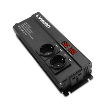 녹원(LVYUAN) 수정사인파 인버터 1500W~2600W 2콘센트 12V 24V 220V 60Hz 차량용 캠핑용 차박 캠핑 자동차 인버터, 블랙 2콘센트