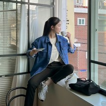 바니델 루즈핏 데님 셔츠 68560 빅사이즈 여성의류