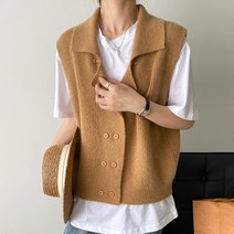 패스타임 여성 브이넥 볼레로가디건 봄가을 니트 베스트 민소매 조끼