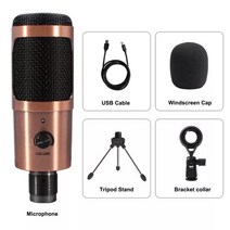 유튜브 마이크 유튜버장비 촬영마이크 usb 콘덴서 d80 녹음 스탠드 및 링 라이트 for pc 노래방 스트리밍 podcasting for youtube, 협력사, d80-5-브론즈