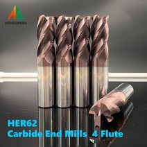 밀링 커터 부품 머신 플루트 카바이드 엔드 밀 hrc 금속 강철 텅스텐 스테인레스 스틸 엔드 밀용 cnc 마무리 가공 라우터, 3.5x10x4x50