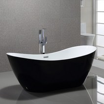바스코리아 레아 블랙 프리스탠딩 욕조 | 1800 프리스탠딩 반신욕조, 1800 x 800 x 720