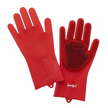 Goodful 실리콘 고무 장갑 특대 원 사이즈 그레이 158026, 빨간색