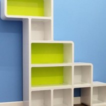 파티션책장 서랍책장 거실서재 더크린 DIY 공룡 공간분리 오픈 수납함, 블랙 블루