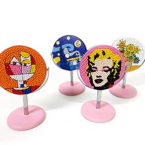 엄마표미술놀이 비즈 공예체험 미니 스탠드거울 만들기키트 꾸미기세트 복지프로그램, 세네치오