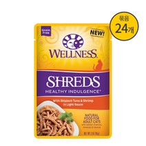 웰니스 헬시 인덜전스 슈레드 참치와 새우 85g x 24개입, 단품