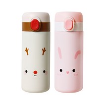 뮤티드 애니멀 보온보냉병 2종, 루돌프, 래빗, 350ml