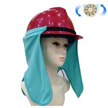 햇빛차단 겸용 목그늘 선풍기/ 모든 모자 탈부착 가능/기능성 모자용 선풍기/자외선 차단, 안전모용, 배터리 불포함, 블랙