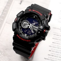 카시오 지샥 빅케이스 블랙 레드 아나디지 콤비 남성 아웃도어 시계 GA-400HR-1A