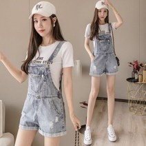 여자 멜빵 청 반바지 숏 팬츠 점프수트 워싱 AM66