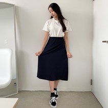 투데이앤룩 베르니 플레어 밴딩 스커트 4color