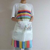 서울공예사 모시 색동 앞치마 13색상, 2 분홍