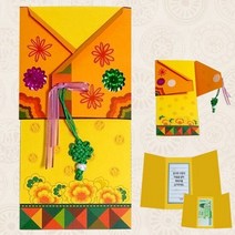완구 만들기 한복 삼단접기 연하장 3매