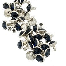 100세트 Cz 다채로운 크리스탈 리벳 실버 컬러 스팟 스터드 더블 캡 DIY 가죽 공예용 (6mm 몬타나) 261701, Monata