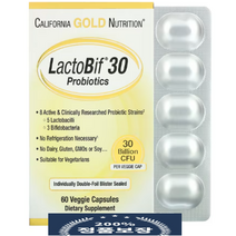 California Gold Nutrition 캘리포니아 골드 뉴트리션 프로바이오틱스 유산균 300억 함유 배지 캡 60정, 1개