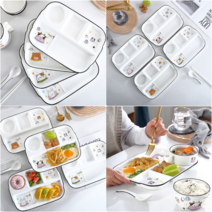 캐릭터 도자기 식판 세트 다이어트 성인 어린이 가정용 예쁜 어른 미니 성인용 전자렌지, 9번